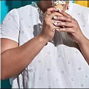 Torrid White Voile Eyelet Top